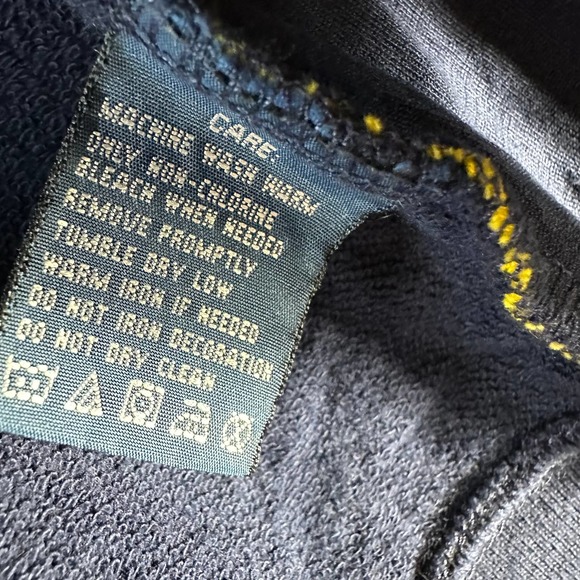 RALPH LAUREN Youths Hoodie Sz L Navy Yellow Big Pony Embroidered Drawstring - Picture 7 of 8